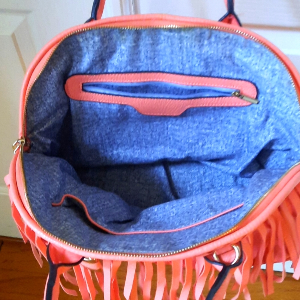 Beautiful dark salmon pink hobo bag. Used only a handful of times. - Picture 2 of 5